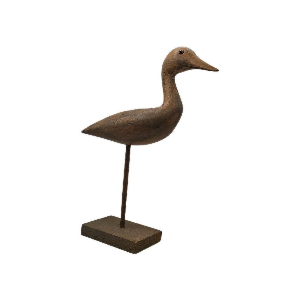 Wooden Shorebird Beautiful Colors And Eyes 9 Inches Tall